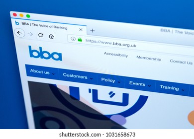 LONDON, UK - FEBRUARY 22ND 2018: The Homepage Of The Official Website Of The British Bankers Association - A Trade Association For The UK Banking And Financial Services Sector, On 22nd February 2018. 