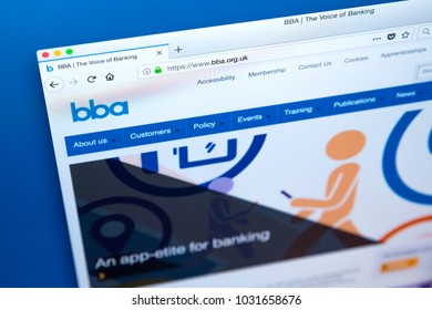 LONDON, UK - FEBRUARY 22ND 2018: The Homepage Of The Official Website Of The British Bankers Association - A Trade Association For The UK Banking And Financial Services Sector, On 22nd February 2018. 