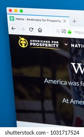 LONDON, UK - FEBRUARY 22ND 2018: The Homepage Of The Official Website For Americans For Prosperity - A Conservative Political Advocacy Group In The United States, On 22nd February 2018.