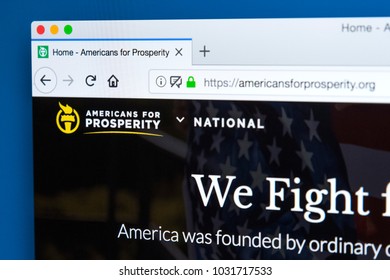 LONDON, UK - FEBRUARY 22ND 2018: The Homepage Of The Official Website For Americans For Prosperity - A Conservative Political Advocacy Group In The United States, On 22nd February 2018.