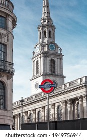 London, UK - February 23, 2021: Delfin English School At Charing Cross And Street View During Covid National Lockdown. Covid Restrictions, Social Distancing. 