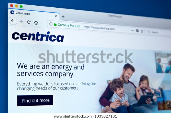 LONDON, UK - FEBRUARY 24TH 2018: The\
homepage of the official website for Centrica plc - the British\
multinational utility company, on 24th February\
2018.