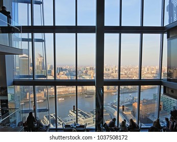 London, UK, February 28 2018: Aqua In The Shard Is The UKs Highest Restaurant