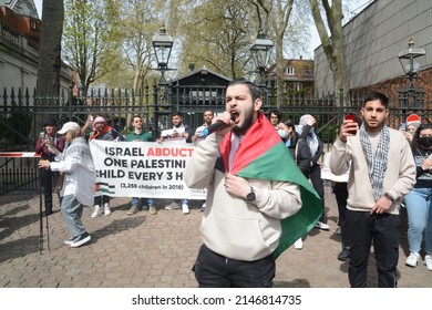 London UK Israel Embassy ,4 17 22   Prisoners Day Is Calling On The Injustice Carried Out On Palestinian Children Who Are Often Tried In Israel Defence Force,  Court Martial  