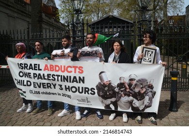 London UK Israel Embassy ,4 17 22   Prisoners Day Is Calling On The Injustice Carried Out On Palestinian Children Who Are Often Tried In Israel Defence Force,  Court Martial  