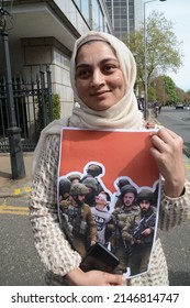 London UK Israel Embassy ,4 17 22   Prisoners Day Is Calling On The Injustice Carried Out On Palestinian Children Who Are Often Tried In Israel Defence Force,  Court Martial  