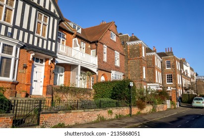 London, UK - January 14 2022: Residential Area In Fulham, West London