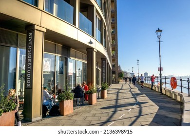 London, UK - January 14 2022: Riverside Studios, River Thames, Hammersmith, West London, England