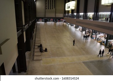 London, UK - January 2 2014: Interior Of Tate Modern Gallery, The Turbine Hall 