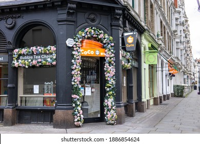 London, UK - January 2 2021: Coco Bubble Tea Shop On Great Russell Street, Holborn