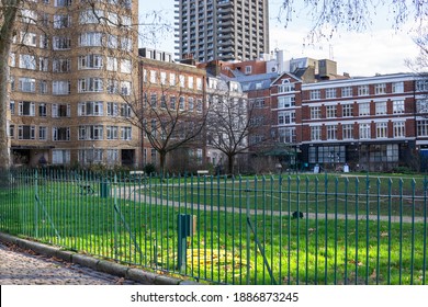 London, UK - January 2 2021: Charterhouse Square Gardens In Farringdon And Barbican