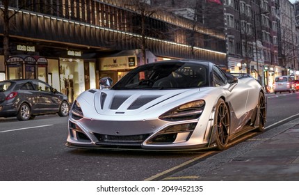 London, UK - January 2020: Photo of a Mansory Mclaren 720s parked on the streets of London