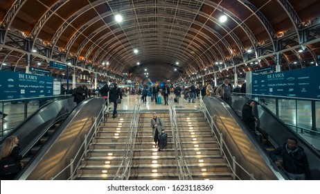 London, UK - January 21st 2020: Paddington Train Station in the evening