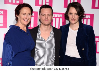 LONDON, UK. January 24, 2019: Andrew Scott, Fiona Shaw & Phoebe Waller Bridge At The 