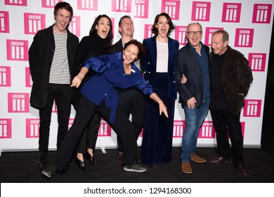 LONDON, UK. January 24, 2019: Fiona Shaw, Hugh Skinner, Sian Clifford, Andrew Scott, Phoebe Waller Bridge, Harry Bradbeer & Bill Paterson At 