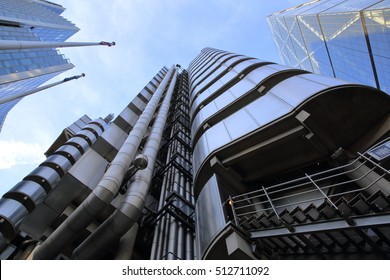 LONDON, UK - JANUARY 25, 2016: The Lloyds Building in the financial district of the City of London