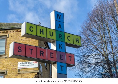London, UK - January 25 2022: Church Street Market, Edgware, London