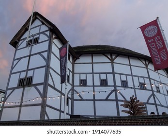 London, UK, January 27, 2013 : The Globe Theatre Of William Shakespeare Which Is A Popular Travel Destination Tourist Attraction Landmark Of The City Centre Stock Photo              