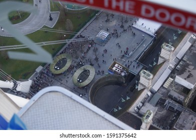 London, UK - January 3 2014: Looking Down From The Top Of The Observation Wheel London Eye