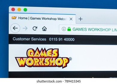 LONDON, UK - JANUARY 8TH 2018: The Homepage Of The Official Website For Games Workshop - The British Miniature Wargaming Manufacturing Company, On 8th January 2018.