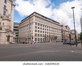 LONDON, UK - July 03, 2022: Art Deco Neo-classical Building, Blackfriars, London