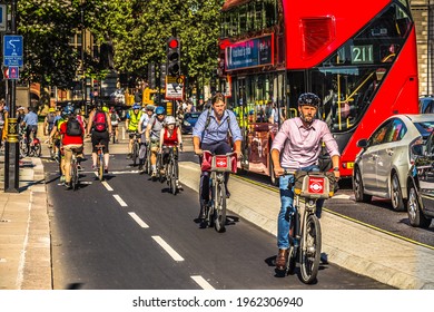 London, UK - July 11,2016 - Cyclists In London