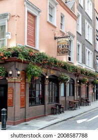 LONDON, UK - JULY 14, 2021:  Exterior View Of The Old Coffee House Pub In Beak Street In Soho