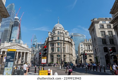 London, UK - July 15, 2022 : Bank Junction In The City Of London