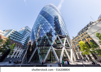 London, UK - July 17, 2016 - Financial District of London
