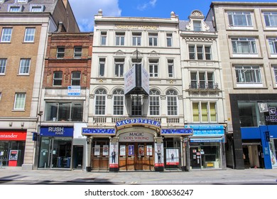 London / UK - July 17 2020: Vaudeville Theatre, the Strand, London - Magic Goes Wrong