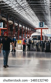 London, UK - July 18, 2019: People Inside Marylebone Station In London. The Station Was Opened In 1899 For Great Central Main Line, The Last Major Railway To Open In Britain In Over 100 Years