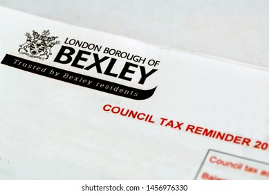 London, UK - July 20, 2019: Header Of Letter From London UK Borough Of Bexley Reminder To Pay Overdue Council Tax