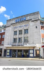 London / UK - July 20 2020: Historic Odeon Cinema Building, Richmond High Street, West London