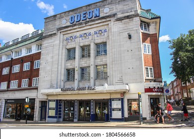 London / UK - July 20 2020: Historic Odeon Cinema Building, Richmond High Street, West London