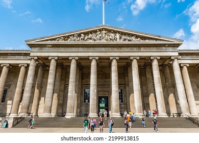 London, UK - July 20, 2022 : British Museum Exterior Entrance In London