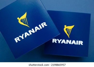 LONDON, UK - July 2022: Ryanair Airline Company Logo. Ryanair Are A British Low Cost Airline