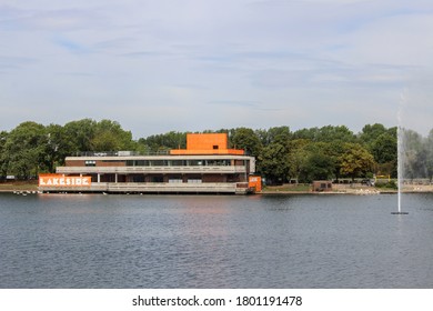 London / UK - July 23 2020: Thamesmead Housing Estate And Lakeside In South East London