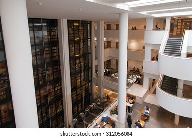 LONDON, UK - JULY 24, 2015 - Interior Of British Library, The National Library Of UK, Designed By Colin Wilson.