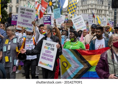 London, UK - July 24 2021: Reclaim Pride March From Parliament Square