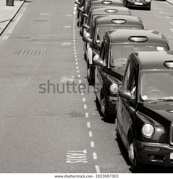 London, UK - July 26, 2012:\
TX1, London Taxi, also called hackney carriage, black cab.\
Traditionally Taxi cabs are all black in London but now produced in\
various colors.