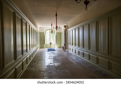 London, UK - July 29, 2019: Corridor in Hampton court 18th century. 