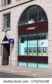 LONDON, UK - JULY 6, 2016: Sports Betting Shop Coral In London. Coral Is Part Of Gala Coral Group And Has 1,800 Betting Shops In The UK.