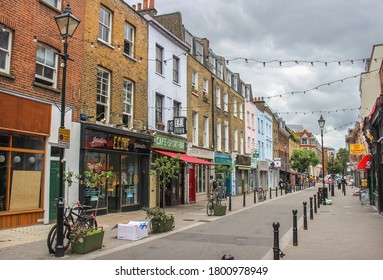 London / UK - July 6 2020: Exmouth Street in Farringdon / Clerkenwell, Central London, UK