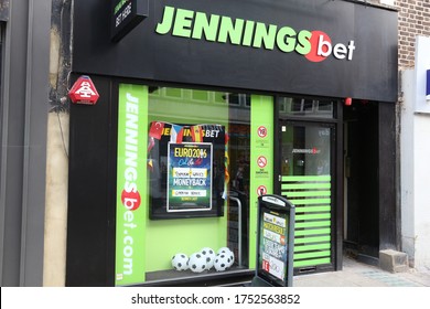 LONDON, UK - JULY 7, 2016: Sports Betting Shop Jennings Bet In London. Jennings Bet Has 100 Bookmaker Stores In The UK.