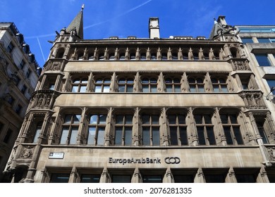 LONDON, UK - JULY 8, 2016: Europe Arab Bank Office In The City Of London. It Is Part Of Arab Bank, A Large Financial Institution Based In Jordan.