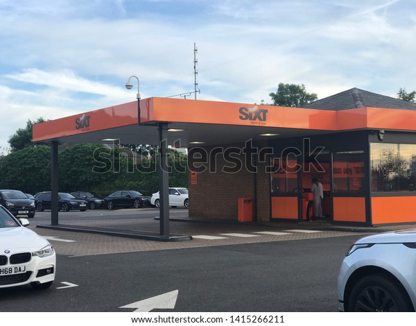 London, UK/ June 1, 2019: Sixt car hire\
store in london. Sixt SE is a multinational car rental company with\
about 5,000 locations in over 105\
countries.