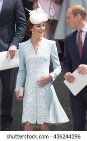 LONDON, UK - JUNE 10: Princess Kate Middleton, Prince William And Harry Are Seen On The Steps Of St Pauls On The June 10, 2016 In London, UK