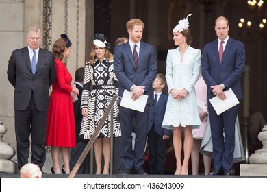 LONDON, UK - JUNE 10: The Royal Family Are Seen On The Steps Of St Pauls On The June 10, 2016 In London, UK