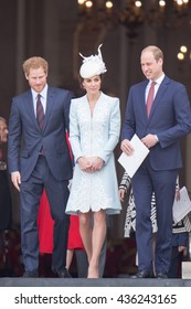 LONDON, UK - JUNE 10: The Royal Family Are Seen On The Steps Of St Pauls On The June 10, 2016 In London, UK