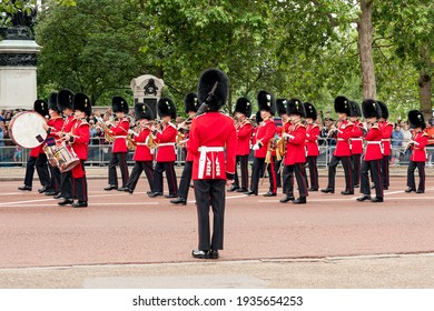 LONDON, UK - JUNE 12, 2010:  View Of The Band Of The Irish Guards At Trooping The Colour Ceremony